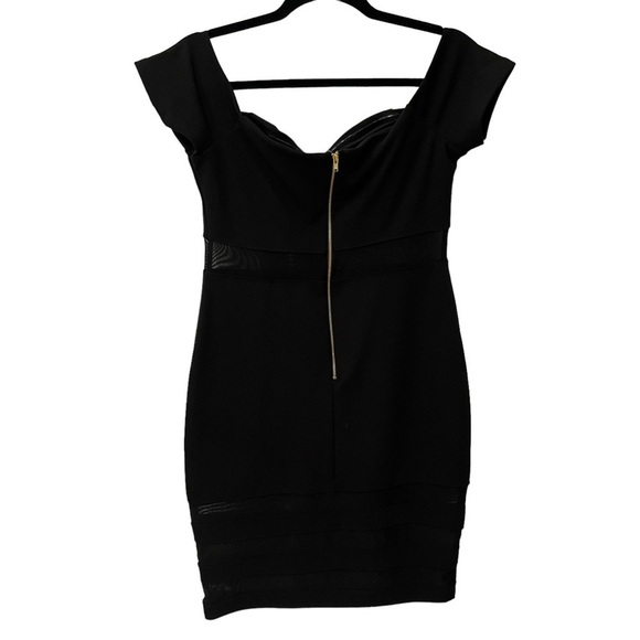 Justify black dress with mesh on middle of dress and on bottom. size large - Picture 2 of 11